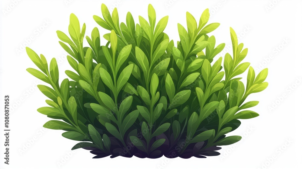 Lush Green Bush Illustration with Vibrant Leaves and a Soft Gradient for Nature, Garden, and Landscape Themes in Design Projects and Marketing Materials Lush Green Bush Illustration with Vibrant Leaves and a Soft Gradient for Nature, Garden, and Landscape Themes in Design Projects and Marketing Materials