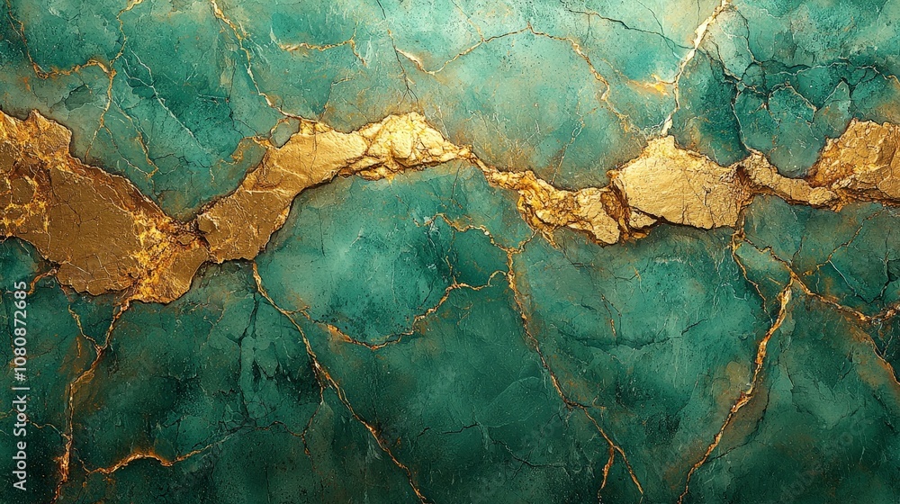 A vibrant abstract design featuring turquoise and gold textures. A vibrant abstract design featuring turquoise and gold textures.