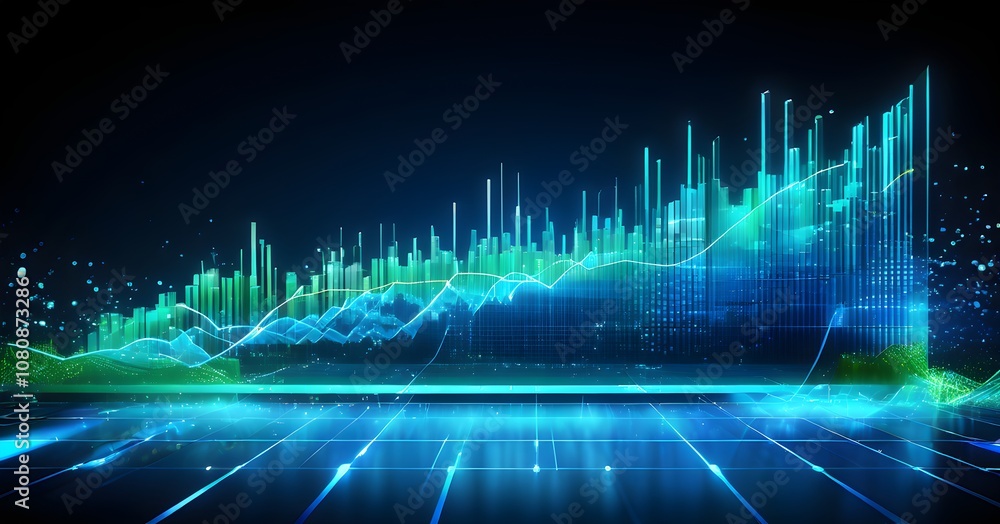 A dynamic graph with fluctuating data points in vibrant colors, symbolizing real-time AI data analysis A dynamic graph with fluctuating data points in vibrant colors, symbolizing real-time AI data analysis