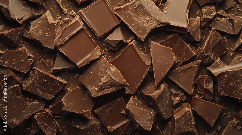 Close Up of Broken Dark Chocolate Pieces Close Up of Broken Dark Chocolate Pieces