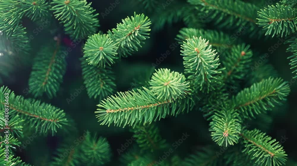 Beautiful green fir tree branches close up. Christmas and winter concept Video Beautiful green fir tree branches close up. Christmas and winter concept Video