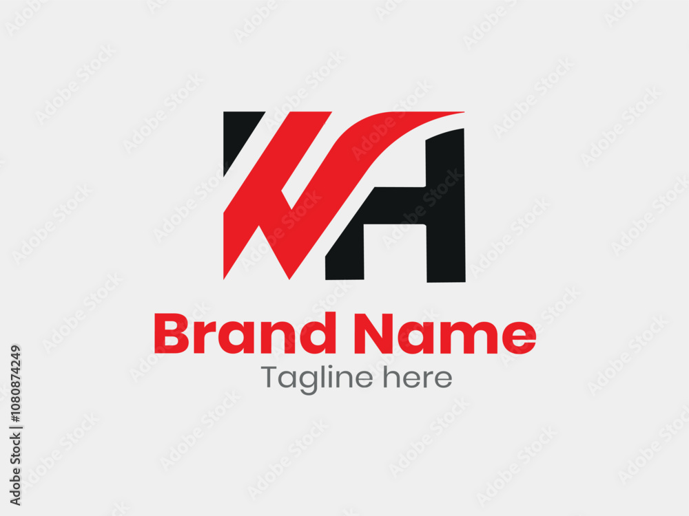 Letter W H logo design vector editable business brand identity Letter W H logo design vector editable business brand identity