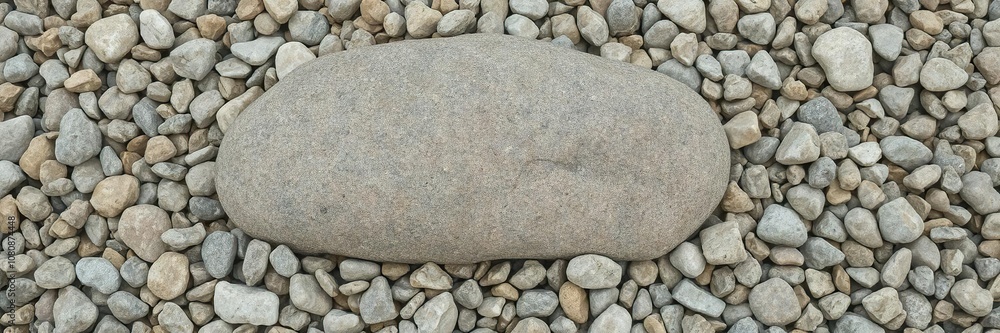 A large boulder covered in a heap of smaller rocks, massive, sturdy A large boulder covered in a heap of smaller rocks, massive, sturdy