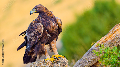 Golden Eagle, Aquila chrysaetos, Mediterranean Forest, Castile Leon, Spain, Europe photo