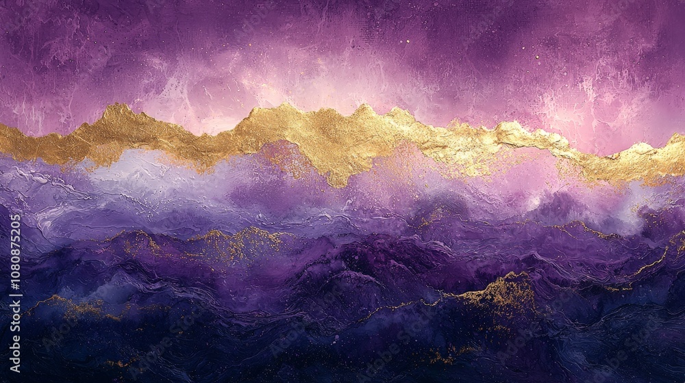 A vibrant abstract landscape featuring purple, gold, and blue hues, evoking a dreamy atmosphere. A vibrant abstract landscape featuring purple, gold, and blue hues, evoking a dreamy atmosphere.