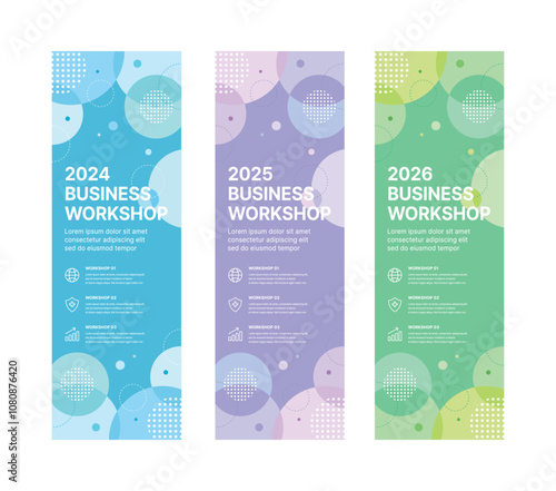 Set of business banner design templates in modern, abstract pattern style for schools, companies, workshops, events and presentations. Layout design template for banner, flyer, brochure, panel etc.