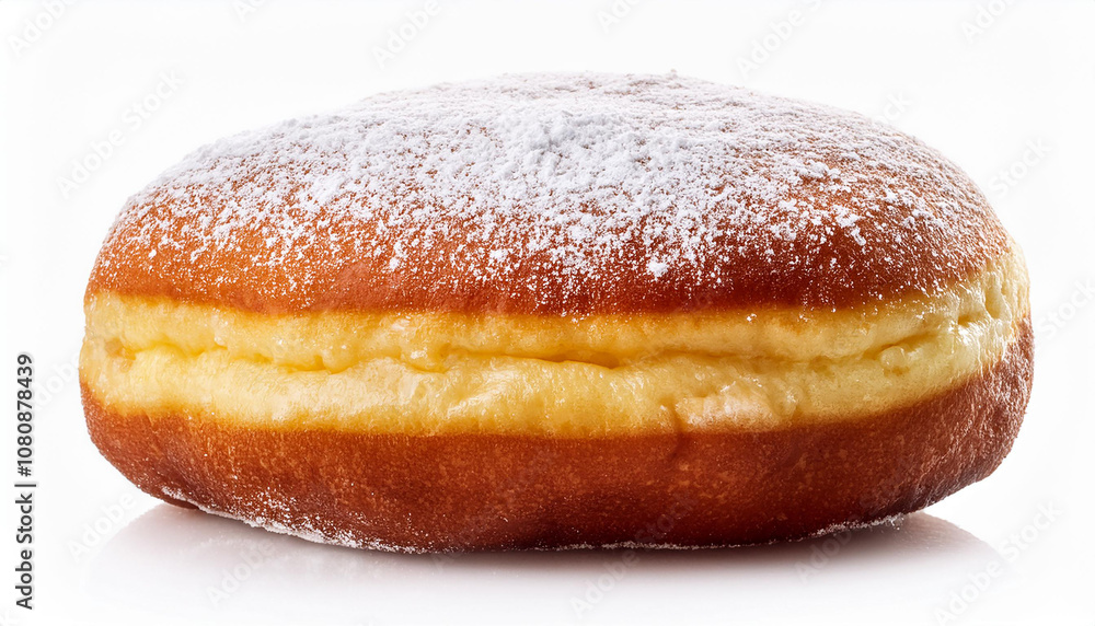 German doughnut berliner with icing sugar isolated on white German doughnut berliner with icing sugar isolated on white