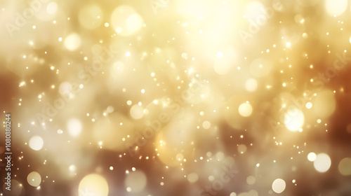 un fondo dorado con espacio de copia con destellos de luces decorativas con efecto bokeh o chispas de luz cayendo por el fondo o plantilla para diseño