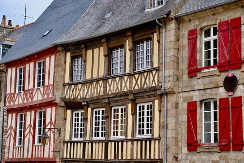 Old half-timbered houses in Treguier, Brittany, France