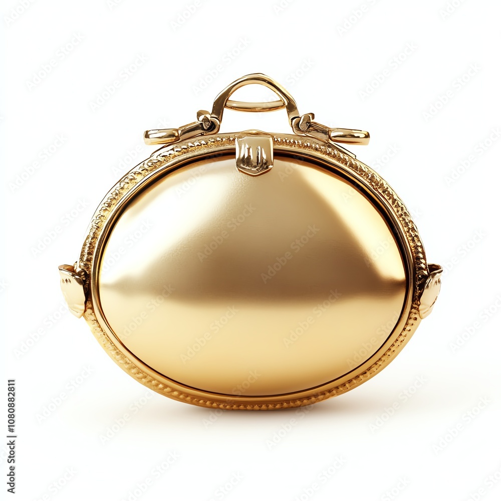 Elegant gold purse, white isolated background Elegant gold purse, white isolated background