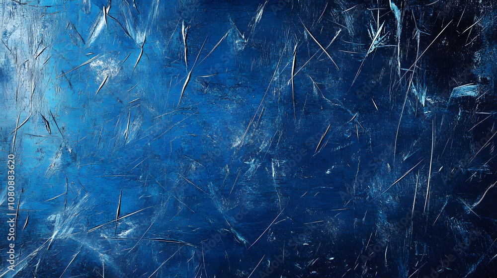 Blue textured background with marks from ice skating and hockey Blue textured background with marks from ice skating and hockey