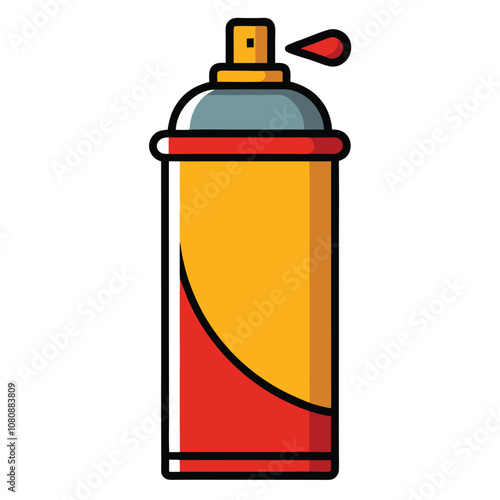 Cartoon Spray Paint Can Clipart Vector