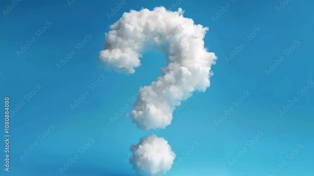question mark shaped cloud on a blue background question mark shaped cloud on a blue background