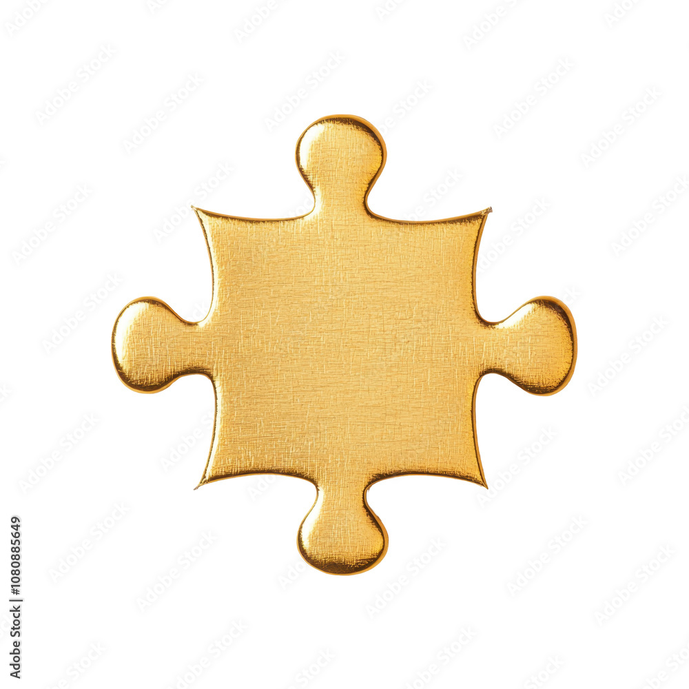 A single golden puzzle piece against a white background symbolizing problem-solving and unique contributions. A single golden puzzle piece against a white background symbolizing problem-solving and unique contributions.