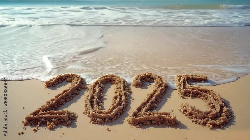 new year 2025 on the sea beach new year 2025 on the sea beach