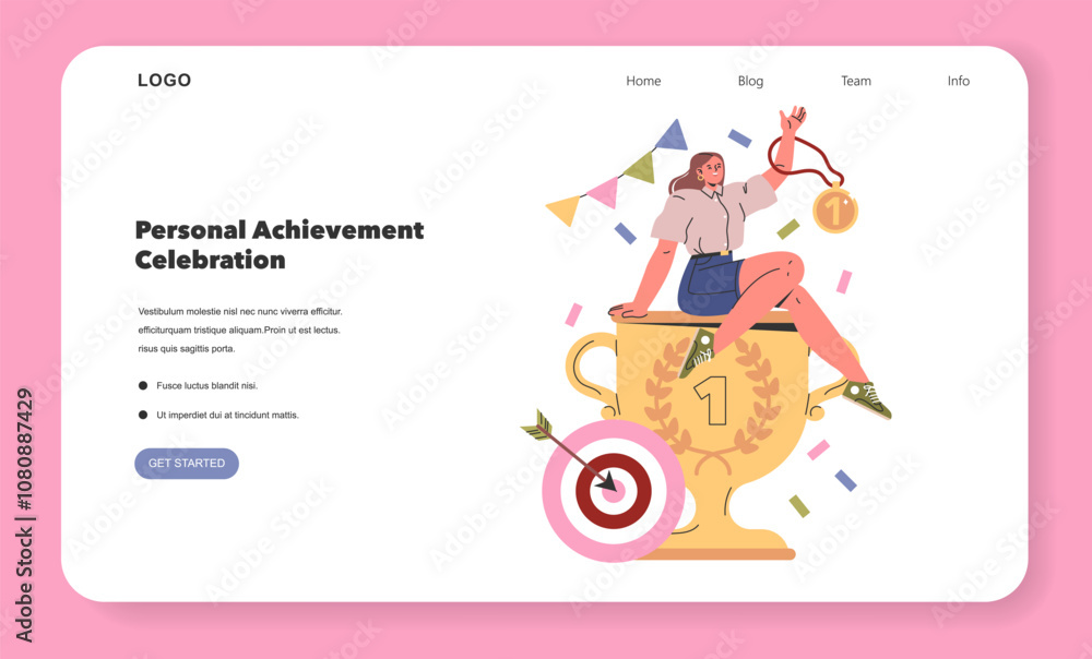 Personal Celebrating. Flat Vector Illustration Personal Celebrating. Flat Vector Illustration