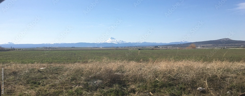 mountain in fields mountain in fields