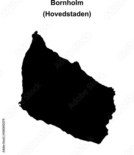 Bornholm municipality blank outline map
