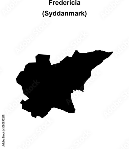 Fredericia municipality blank outline map