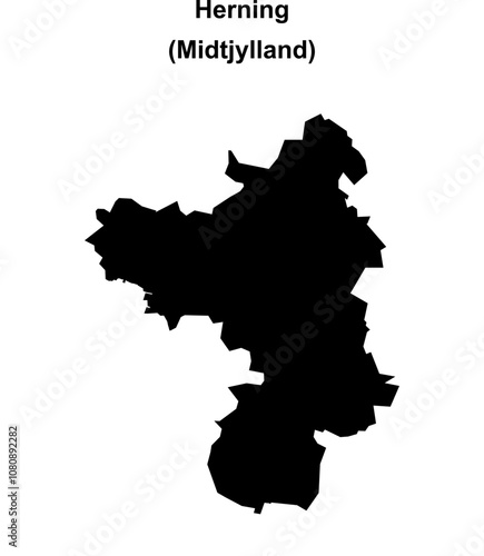 Herning municipality blank outline map