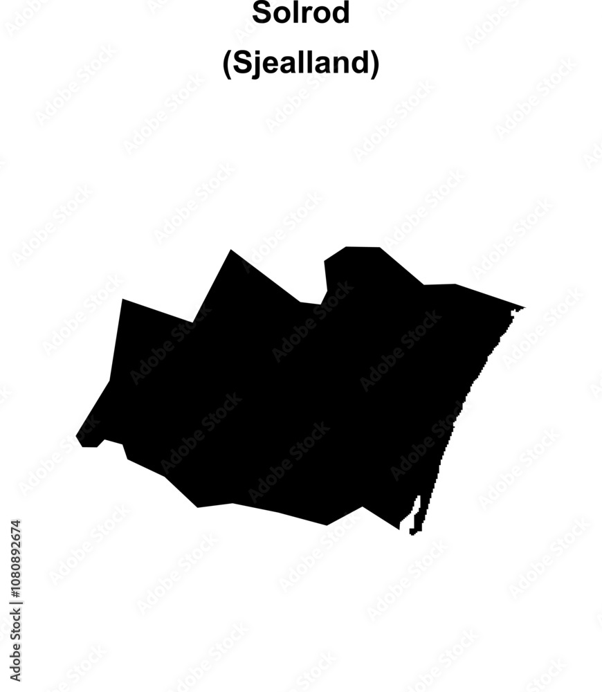 Solrod municipality blank outline map Solrod municipality blank outline map