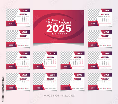 Happy new year 2025 calendar design