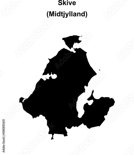 Skive municipality blank outline map