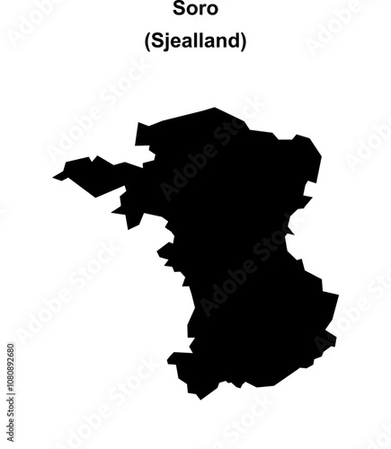 Soro municipality blank outline map