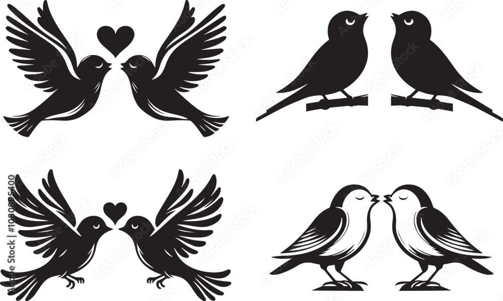 Fototapeta premium Happy Valentine Day cute bird vactor design.