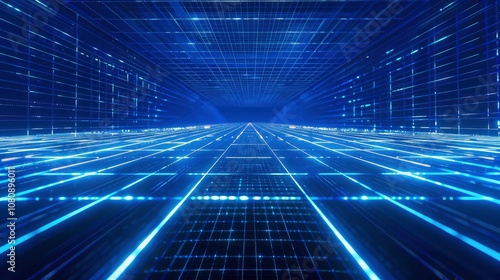 Wallpaper Mural Neon background, violet and blue colors in a dark background, modern digital technology  Torontodigital.ca