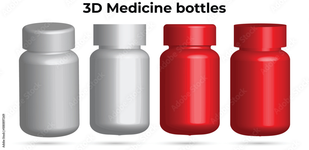 High-quality 3D medicine bottle designs for product displays, packaging visuals, and pharmaceutical mockups. Ideal for medical branding High-quality 3D medicine bottle designs for product displays, packaging visuals, and pharmaceutical mockups. Ideal for medical branding