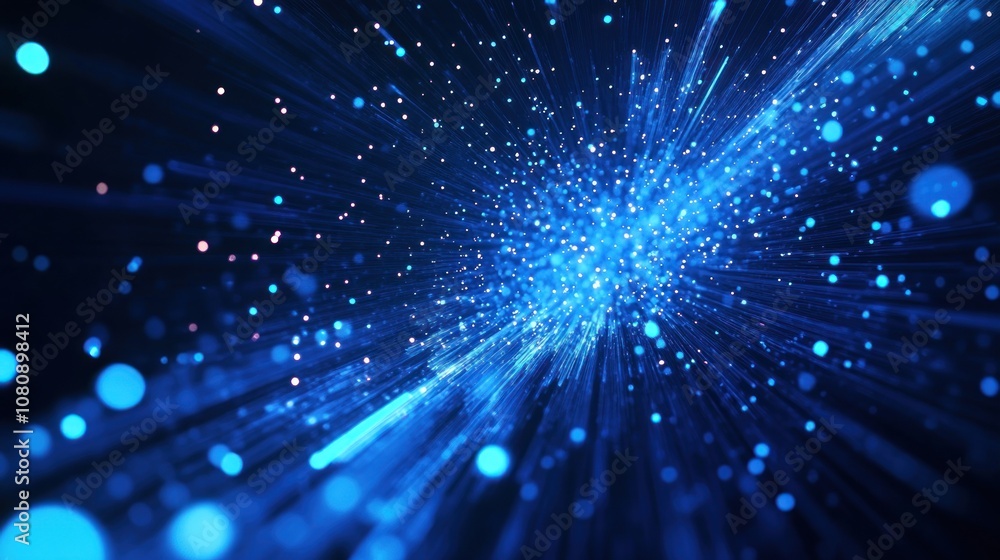 Fototapeta premium Abstract Blue Light Burst