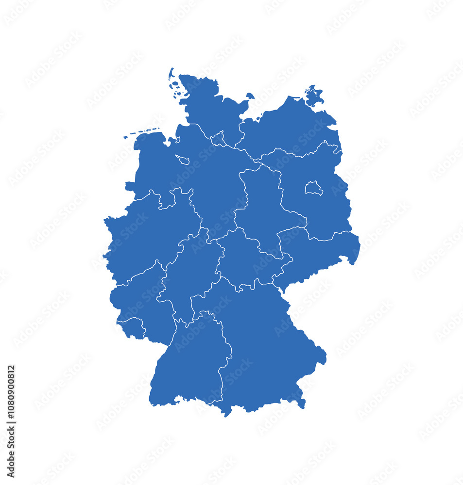 Fototapeta premium Germany Map vector icon. Minimalistic Colorful Map of Germany.