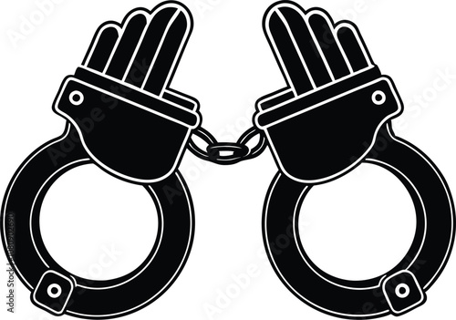 handcuffed silhouette icon  vector illustration.