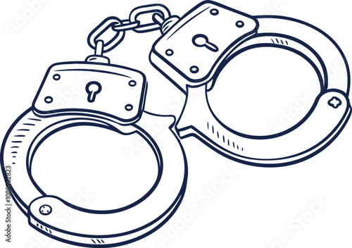 handcuffed silhouette icon  vector illustration.