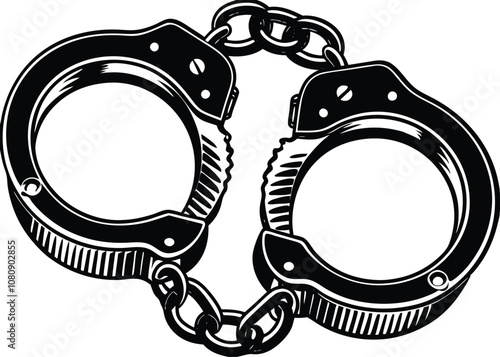 handcuffed silhouette icon  vector illustration.