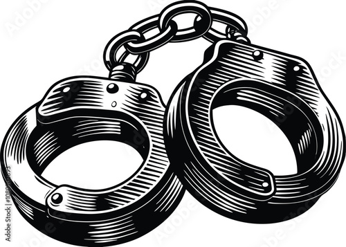 handcuffed silhouette icon  vector illustration.