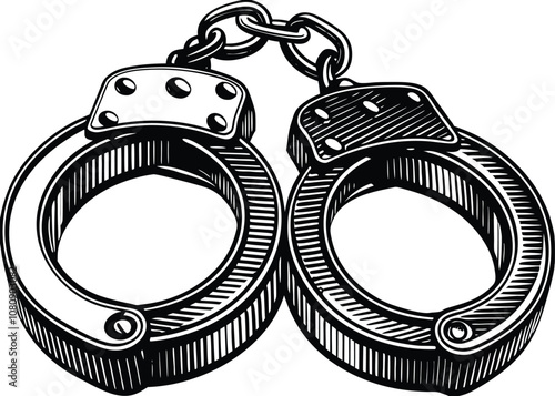 handcuffed silhouette icon  vector illustration.