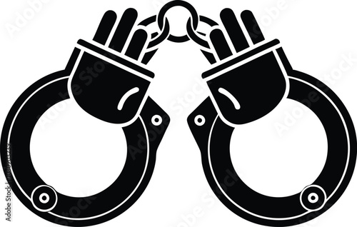 handcuffed silhouette icon  vector illustration.