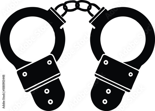 handcuffed silhouette icon  vector illustration.