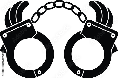 handcuffed silhouette icon  vector illustration.