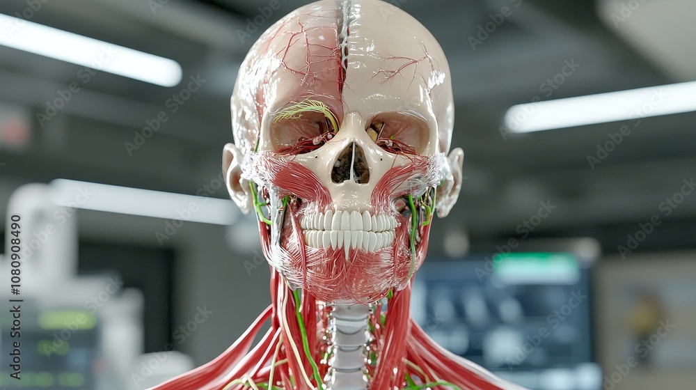 Human Anatomy Head Muscles Skull Nerves Medical Illustration Human Anatomy Head Muscles Skull Nerves Medical Illustration