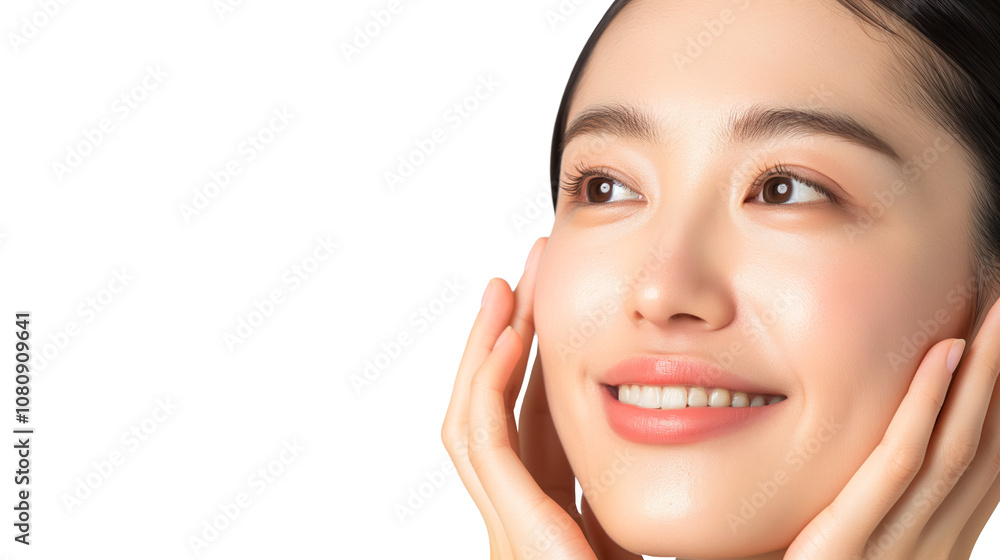 Beauty face. Woman with natural makeup and healthy skin portrait. Skin care, cosmetic concept Beauty face. Woman with natural makeup and healthy skin portrait. Skin care, cosmetic concept