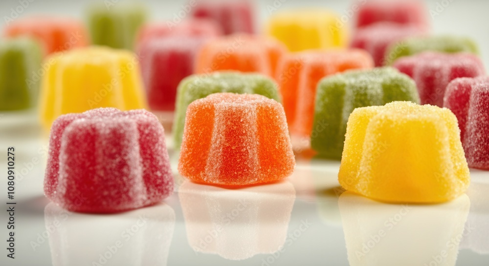 Colorful sugared jelly candies closeup Colorful sugared jelly candies closeup