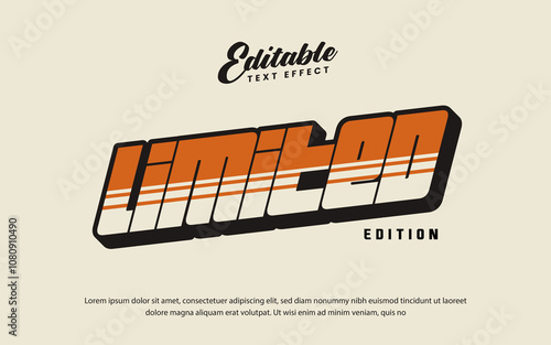 limited retro vintage style editable text effect for poster, logo, t-shirt, merchandise