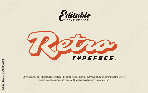 retro typeface style editable text effect for poster, logo, t-shirt, merchandise