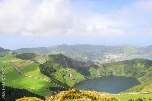 Green, Blue and Santiago lakes - São Miguel island, Azores photo