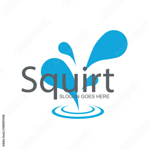 Foto Water squirt fountain logo icon vector template.