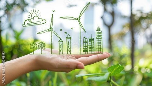 Wallpaper Mural Hands of a child taking a plant from the hands of man garden realistic, Generative AI Torontodigital.ca