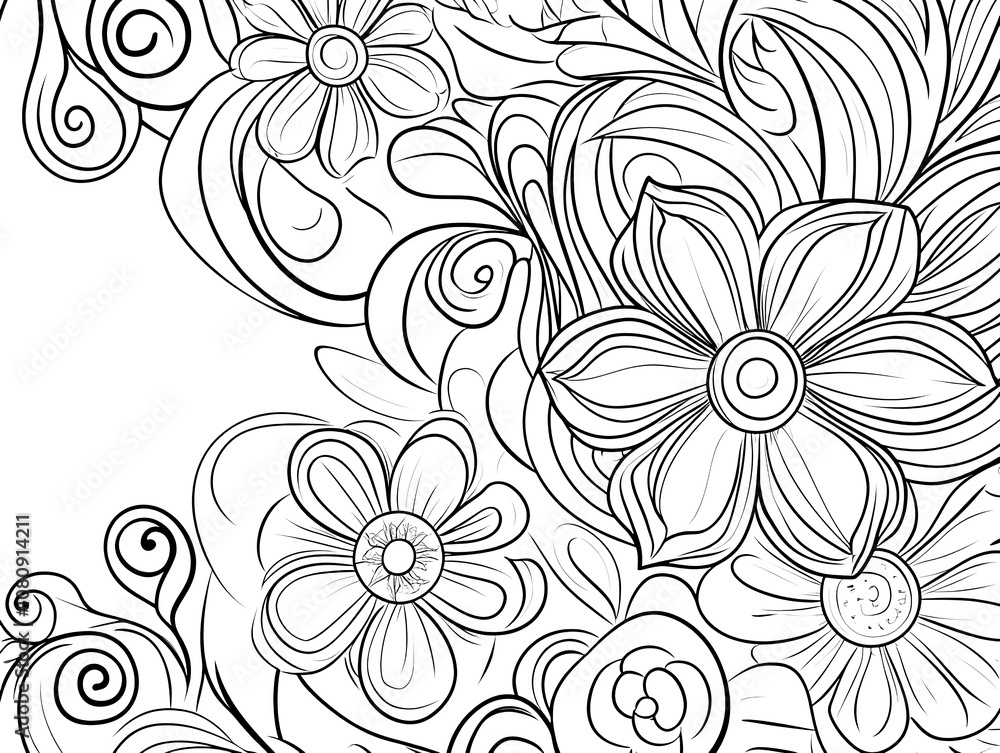 Summer themed coloring book page